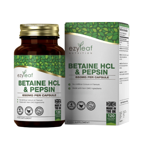 Βεταΐνη HCl + πεψίνη, 120 κάψουλες